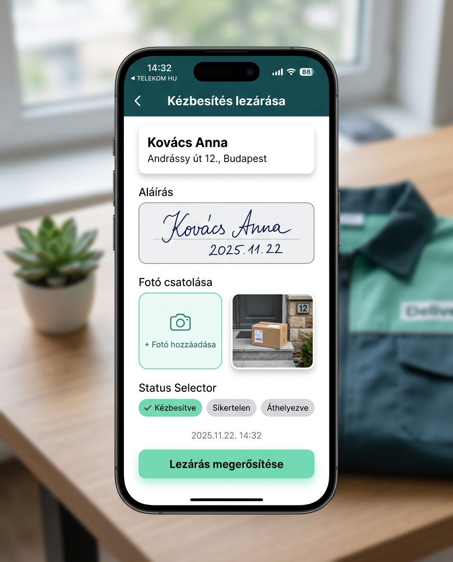 Digitális aláírás, fotó, státusz